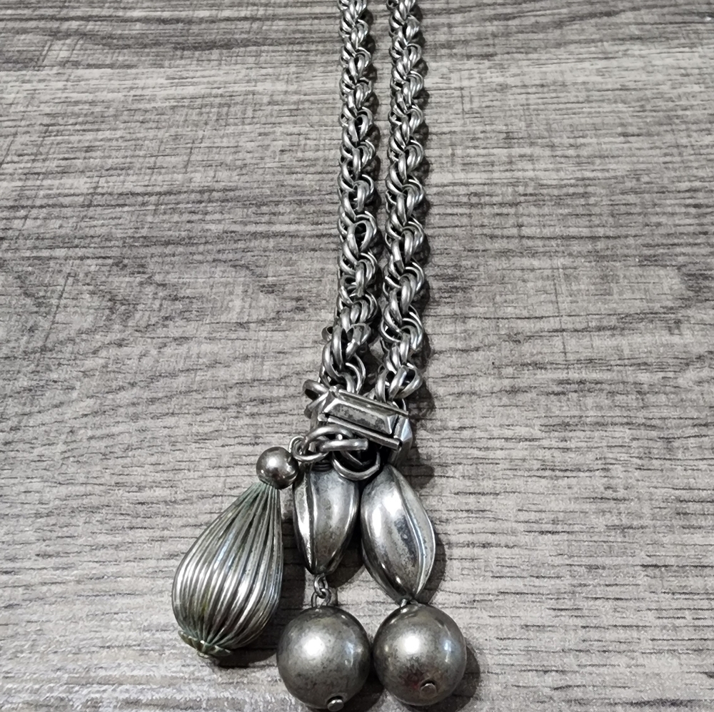 Silver Chain Necklace with Charms - Picture 3 of 6